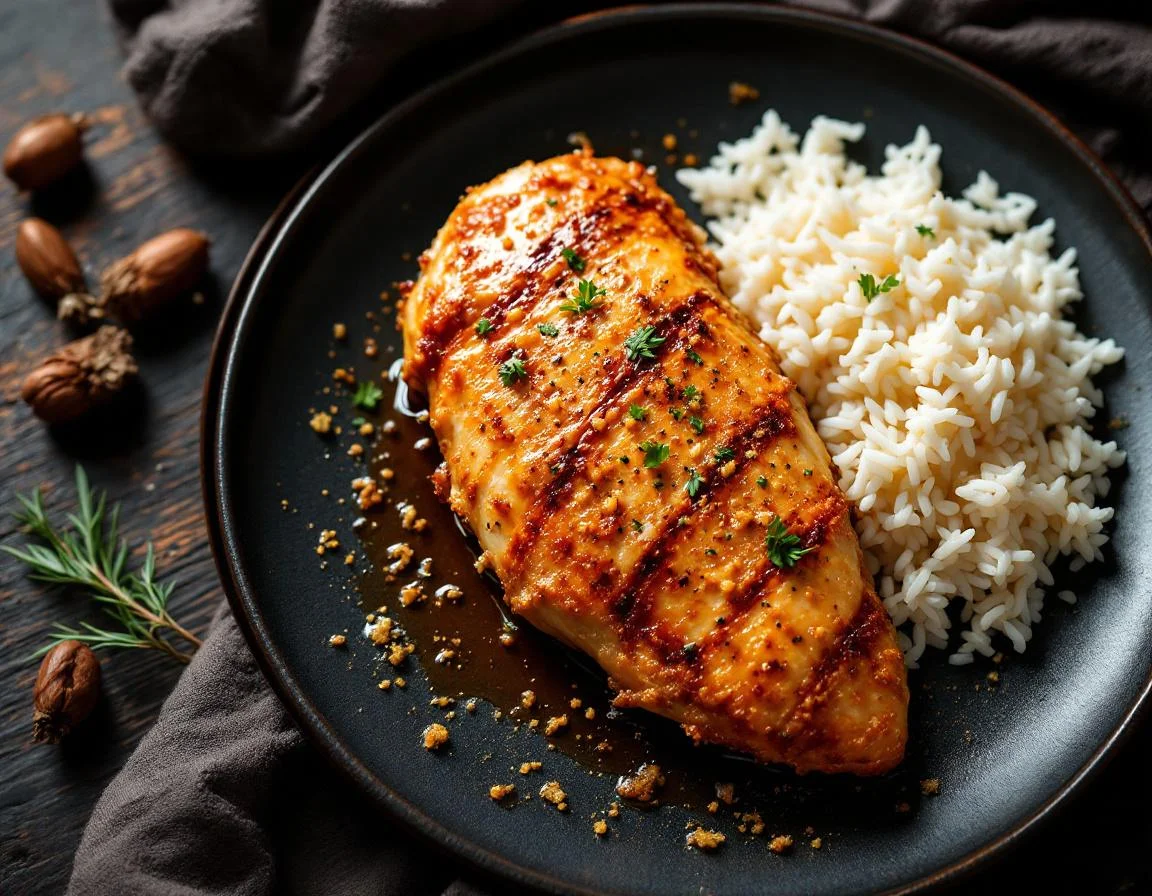 Baked Chicken Breast with White Rice